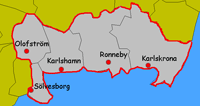 Blekinge county map