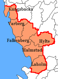 Halland county map