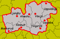 Kronoberg county map