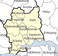 Västmanland county map