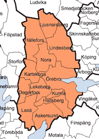 Örebro county map