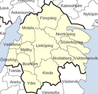 Östergötland county map